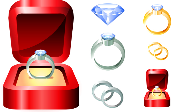 free vector Beautiful Diamond Ring Vector Graphics
